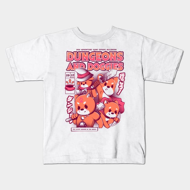 Dungeon and Doggies Kids T-Shirt by Ilustrata